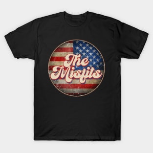 American Flag Personalized Misfits Proud Name Birthday T-Shirt